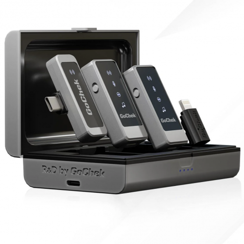 Micro thu âm không dây GoChek Ultra S24 - Bộ 03 mic có hộp sạc